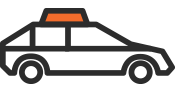 delivery car with car-top sign